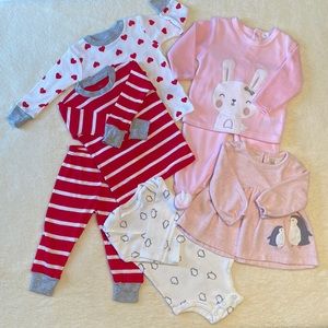 Carter’s 2-Piece Pajama Sets, Soft Pink Fleece Penguin Dress, Penguin Onesie
